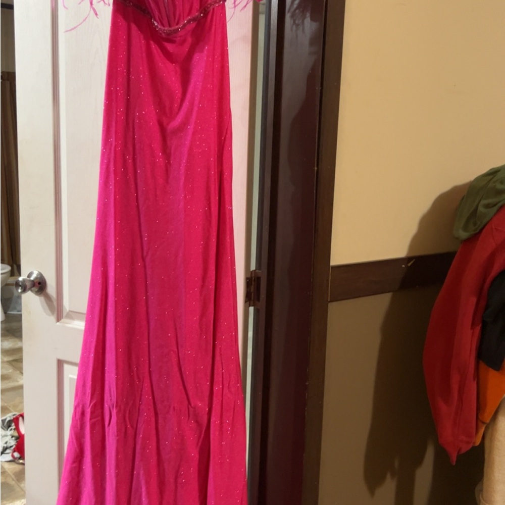 Elegant Pink Gown with Sparkle Details